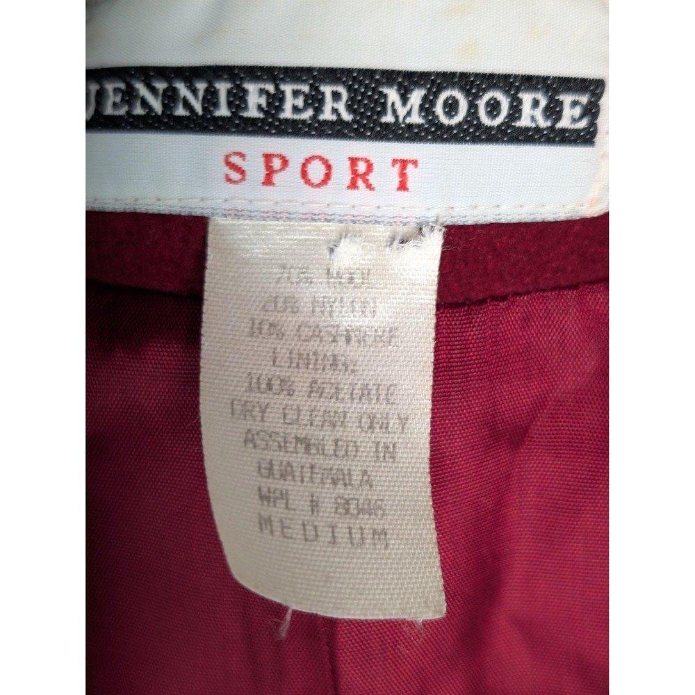 Jennifer Moore‎ Sport Blazer Womens Medium Red Wool Blend Lined Career Jacket - Picture 4 of 6